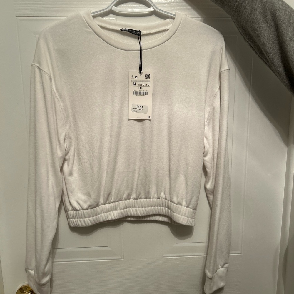 Women's White Long Sleeve Top